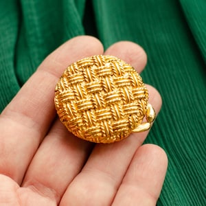 Vintage solid pill box HOUBIGANT - Art Deco style perfume holder, 1960s Vanity accessories