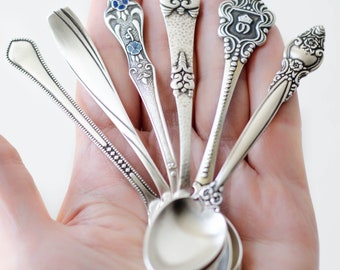 Coffee spoons mismatched flatware set, Demitasse spoons from Ukraine, Coffee lovers gift
