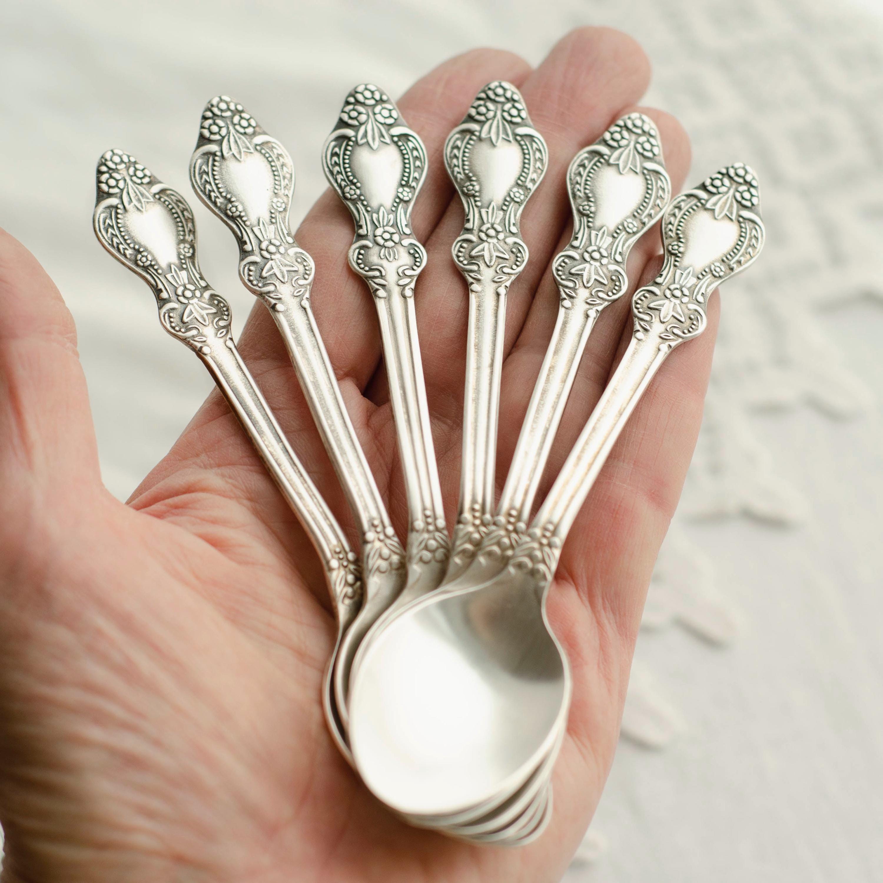 Soviet Vintage Tea Spoons, Teaspoon Silverware Set, Tea