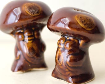 Ceramic Mushroom salt cellar, Salt and pepper shakers, Kitchen jars from Ukraine