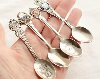 Vintage souvenir spoons: Vermont, Nashville Tennessee, Kentucky and Virginia Williamsburg