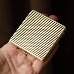 Vintage Soviet powder box by LENEMALIER with makeup mirror compact, Art nouveau style