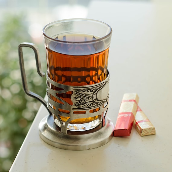 Podstakannik From Ukraine, Metal Glass Holder, Tea Accessories Ukrainian Gifts