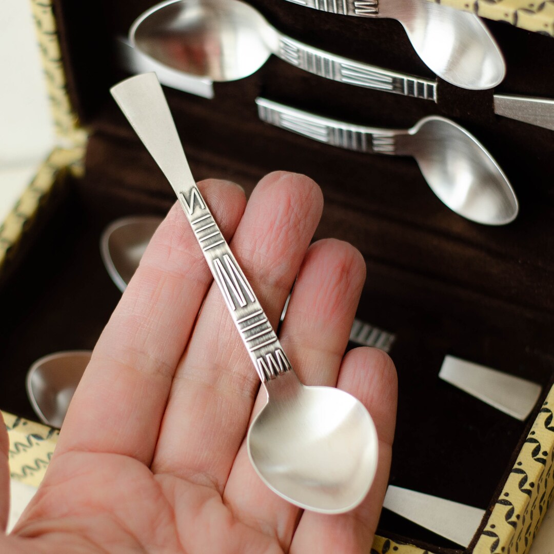 Soviet Vintage Tea Spoon Set, Mini Spoon Flatware Set, Gifts for Tea