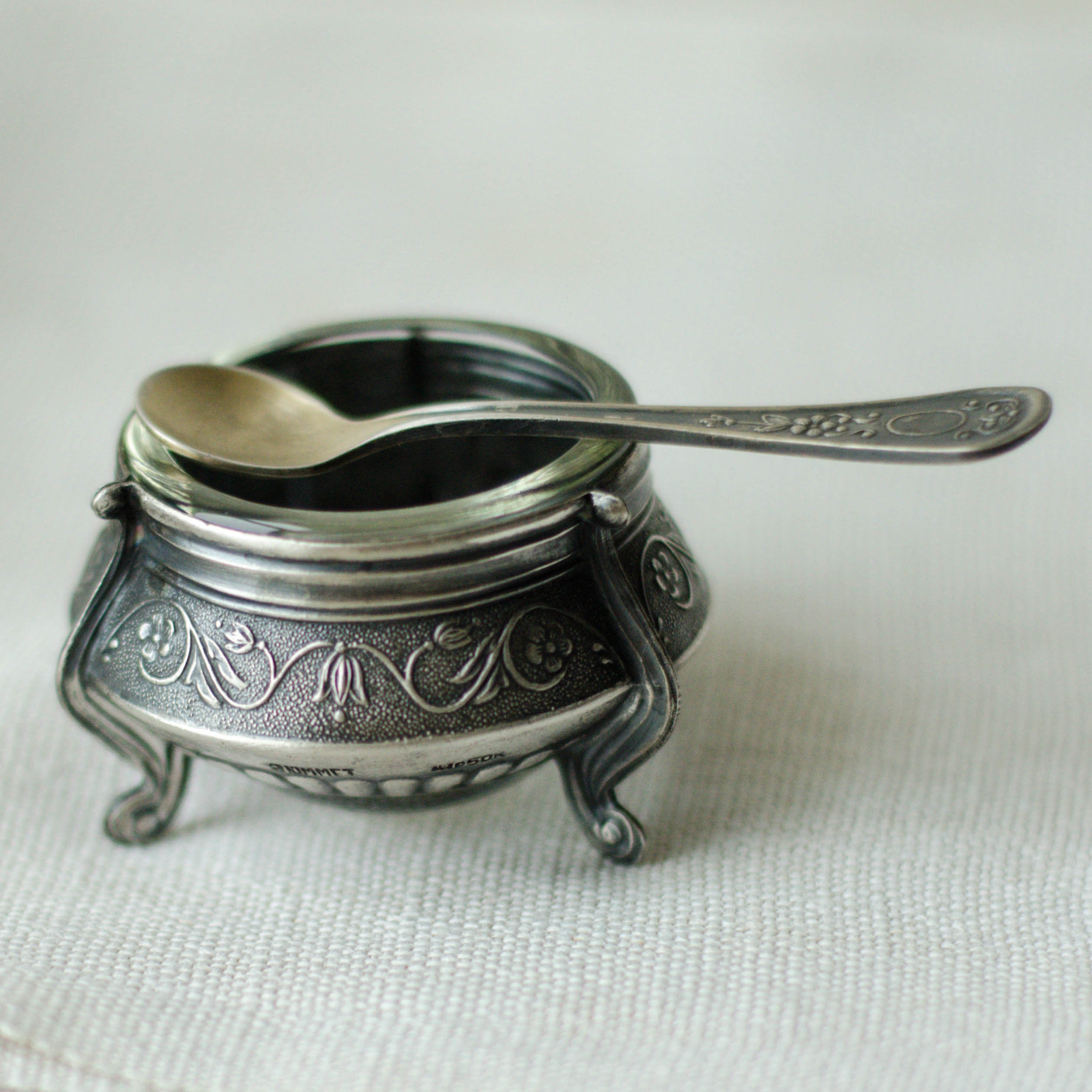 Vintage SALT CELLAR Spoon Metal Salt Cellars Soviet Era Etsy