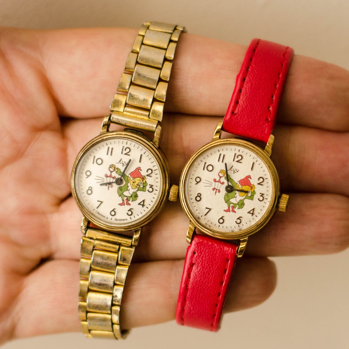 Mechanical watch Luch "EASTER GNOME", Kids watches from Ukraine, Soviet watches for women, photo 3 sur 5