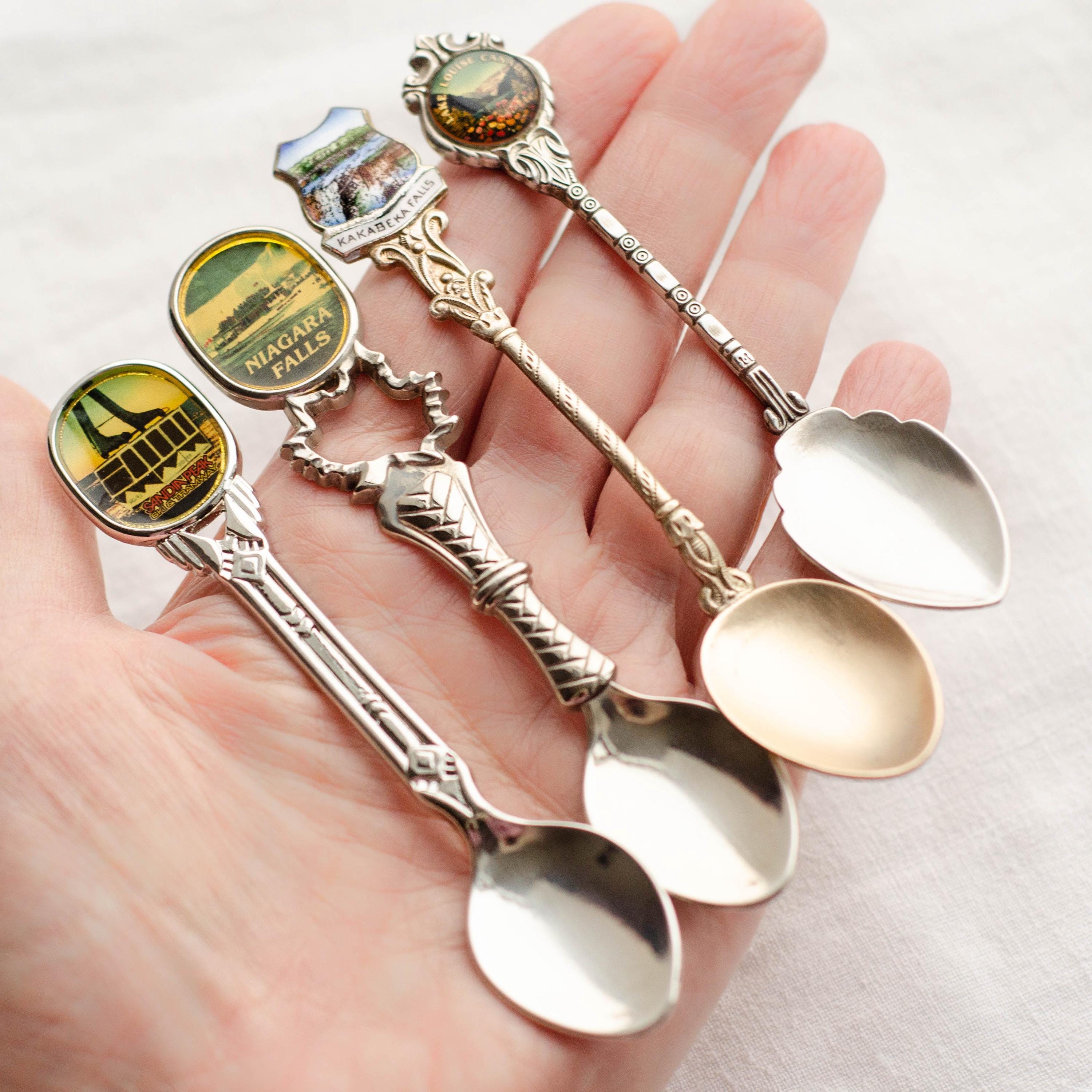 Vintage Ontario Souvenir Spoons Kakabeka and Niagara Falls, Lake