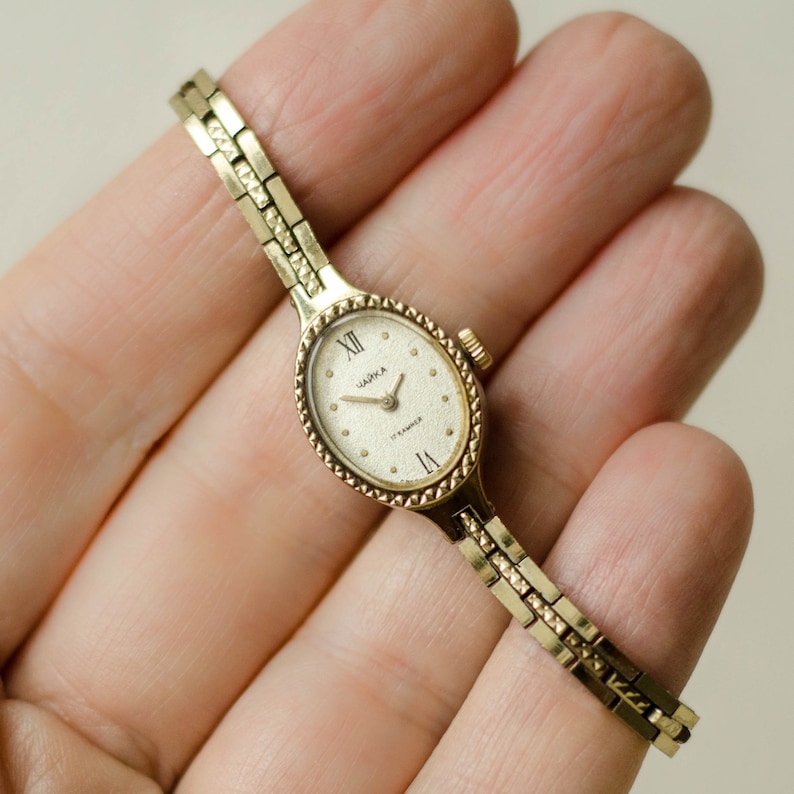 Dainty Watch Bracelet CHAIKA Soviet Watch Gold Plated Ladies Etsy