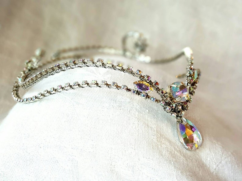 Silver Rhinestone Diadem Ready to Ship Bridal Bayadere Snow Queen Elven Fairy image 2