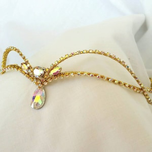 Gold 'Tifphani' Rhinestone Diadem        Ready to Ship -Ballet- Bridal