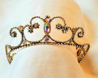 Golden Rhinestone Tiara- Sugarplum- Aurora