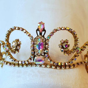 Golden Rhinestone Tiara &quot;Jill&quot; -Listo para enviar- Tocado de ballet - Tiara nupcial- Raymonda- Aurora- Reina de las Nieves