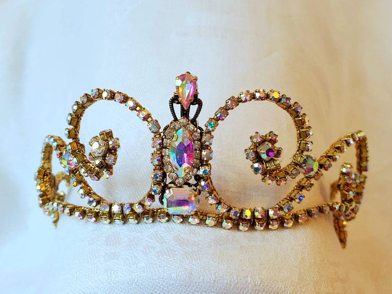 Golden Rhinestone Tiara Jill Ready to Ship Ballet Headpiece Bridal Tiara Raymonda Aurora Snow Queen image 1