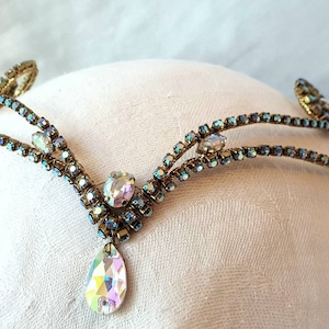 Sapphire AB & Gold Rhinestone Diadem        **Ready to Ship** - Bayadere - Odalisques -Medora - Bridal - Ballet- Cosplay