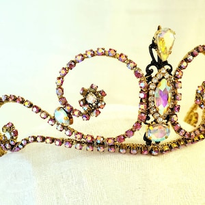 Rose AB Rhinestone Tiara &quot;Jill&quot; -Listo para enviar- Tocado de ballet - Tiara nupcial- Raymonda- Aurora- Hada de azúcar
