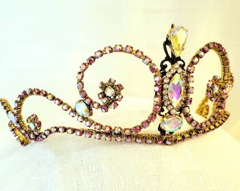 Rose AB Rhinestone Tiara “Jill” -Ready to Ship- Ballet Headpiece - Bridal Tiara- Raymonda- Aurora- Sugarplum Fairy