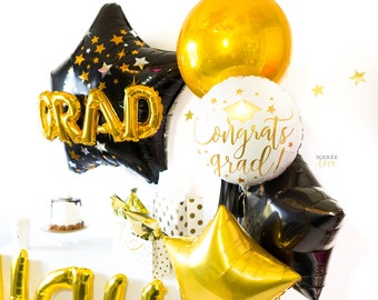 Congrats Grad Balloon Bouquet | Graduation Party Decor, Congrats Grad, Graduation, Grad Gift, Grad 2018, Grad Banner Garland