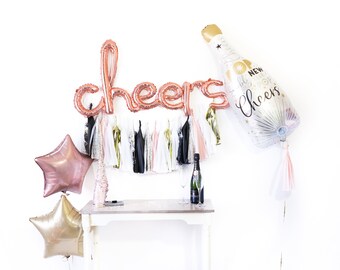 Blush NYE Tassel Balloon Party Box | New Years Eve Decorations, NYE Decor, NYE 2020 Party, New Year's Eve, 2020 Party Decor, Pop Fizz Clink