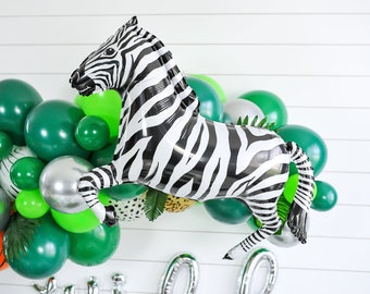 Zebra Balloon | Wild One Jungle Birthday Decor, Rainforest Safari Party, Party Animals, Two Wild, Wild & Three, Zoo Animals Party Adventure