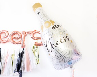 Champagne New Year Balloon | New Years Eve Decorations, NYE Decor, NYE 2020 Party, New Year's Eve, 2020 Party Decor, Pop Fizz Clink