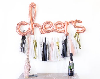 Cheers Script Balloon Banner | New Years Eve Decorations, NYE Decor, NYE 2020 Party, New Year's Eve, 2020 Party Decor, Graduation Party