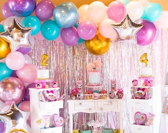 158 Piece Unicorn Birthday Party Decorations Set - Backdrop, Balloon Arch & Banner