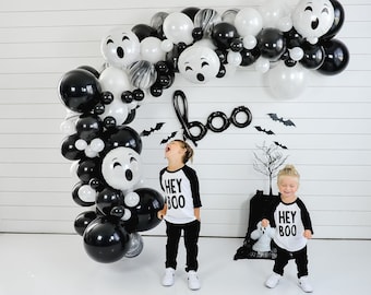 DIY Halloween Boo Balloon Garland | DIY Halloween Arch, Spooky Halloween Party Decor, Haunted House Decor, Witch Party, Bat, Pumpkin