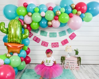 DIY Fiesta Balloon Garland | DIY Multi Color Balloon Arch, Taco Bout a Party Decorations, Cactus Bridal Baby Shower, Cinco de Mayo Birthday