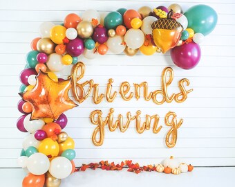 DIY Friendsgiving Fall Balloon Garland | DIY Fall Arch, Rose Gold Pink Friendsgiving Party Decor, Thanksgiving Fall Wedding Decor