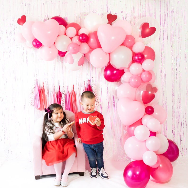 DIY Valentine Balloon Garland Galentine's Valentine's Party Decorations, Sweetheart Bridal Shower Decor, Engagement Party image 6