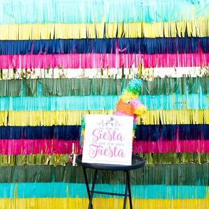 DIY CUSTOM FIESTA Fringe Backdrop | Black Rose Gold Paper Photo, Taco Bout, Photobooth, Birthday, Bridal Shower, Baby Shower, Cake Smash