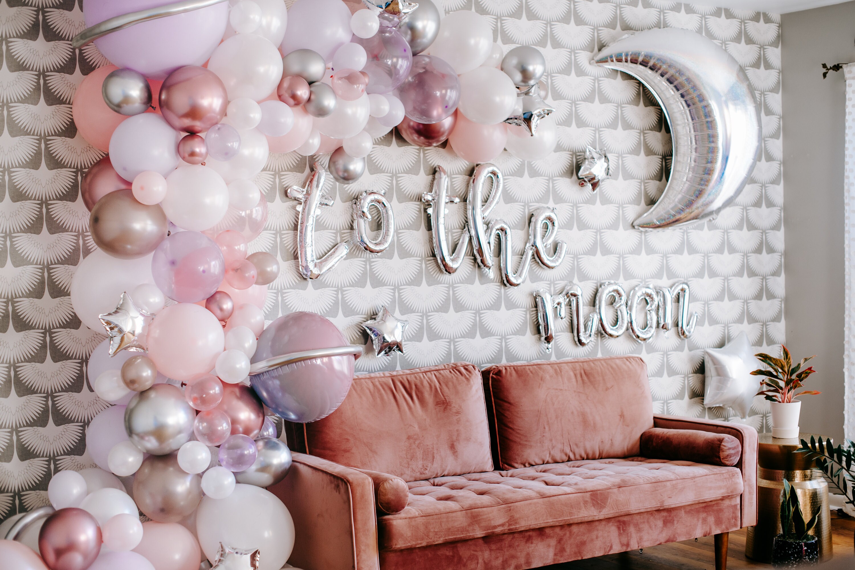 DIY Pastel Iridescent Balloon Garland Pink Galaxy Space to the