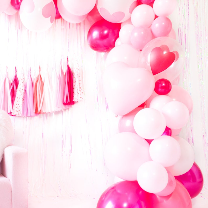 DIY Valentine Balloon Garland Galentine's Valentine's Party Decorations, Sweetheart Bridal Shower Decor, Engagement Party image 7