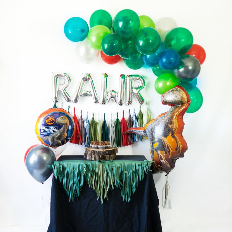 DIY Blue Raptor Balloon Garland Arch Dinosaur Party Decor 3 - Etsy