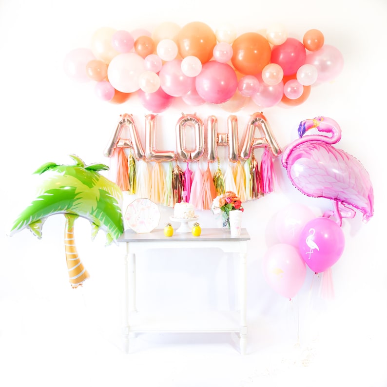 ALOHA FLAMINGLE Balloon Tassel Party Box  Flamingo Bridal image 0