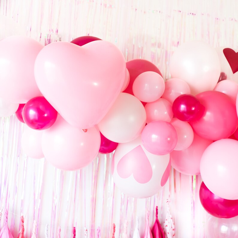 DIY Valentine globo guirnalda / Galentine's Valentine's Party Decorations, Sweetheart Bridal Shower Decor, Fiesta de compromiso imagen 3