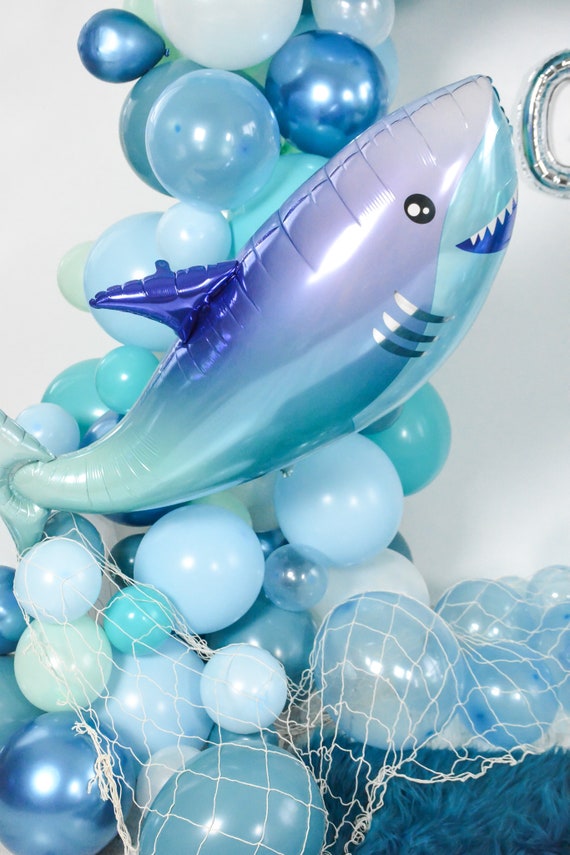 DIY Shark Balloon Garland DIY Blue Ocean Balloon Arch, Shark Birthday Party  Decor, Under the Sea, Blue Shark Cake Smash, Fintastic Party -   Singapore