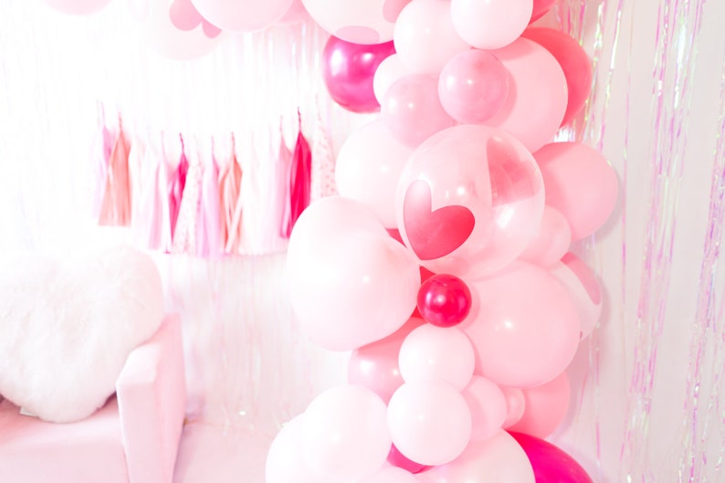 DIY Valentine globo guirnalda / Galentine's Valentine's Party Decorations, Sweetheart Bridal Shower Decor, Fiesta de compromiso imagen 8