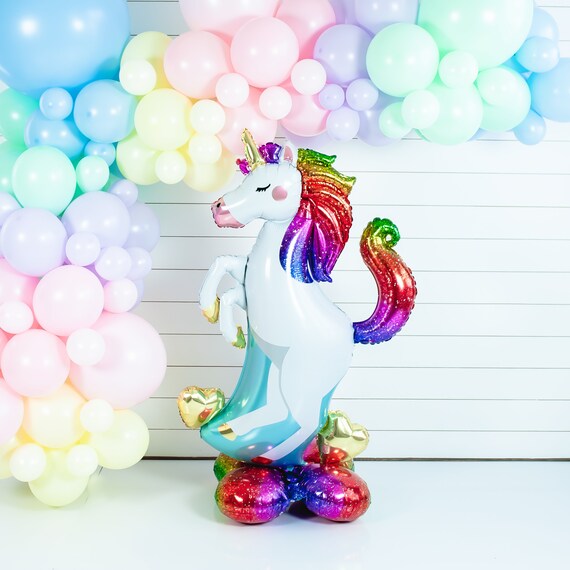 Rainbow Unicorn Balloon Rainbow Party Decorations, Unicorn Party Decor,  Rainbow Baby Shower Balloon Party Ideas 