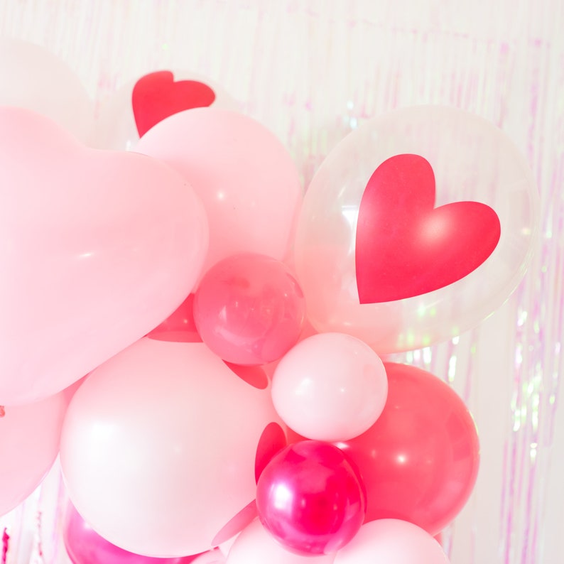 DIY Valentine globo guirnalda / Galentine's Valentine's Party Decorations, Sweetheart Bridal Shower Decor, Fiesta de compromiso imagen 5