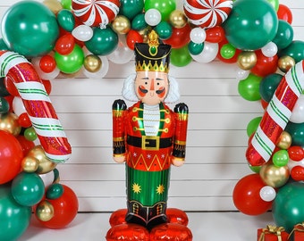 DIY Cascanueces globo de Navidad guirnalda DIY Arco de Navidad, Be Merry  Friendsmas, Decoración de la fiesta de Navidad, Estandarte de vacaciones,