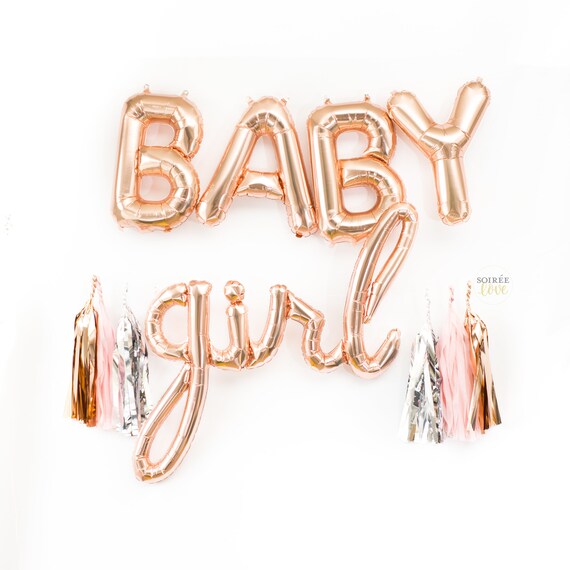 baby girl banners and balloons