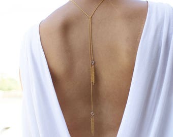 Bridal Back Drop Necklace - Orbit (LN-03) - Gold