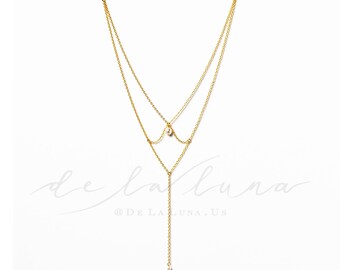 NEW! Galaxy - Back Necklace - BN-08 - Gold + Pearl