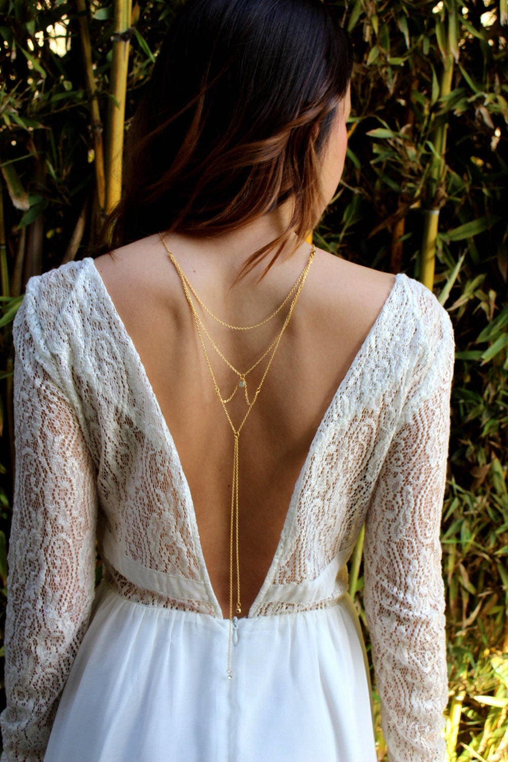 Bridal Back Necklace Moon and Stars BN-01 Gold - Etsy UK Bridal Back Necklace Moon and Stars BN-01 Gold - Etsy UK