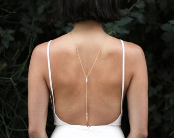 Bridal Back Necklace - Celestial - (BN-08G) - Gold