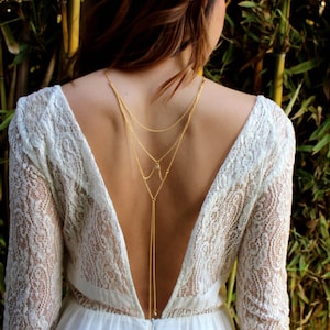 Moon & Stars - Back Necklace (BN-01) Gold