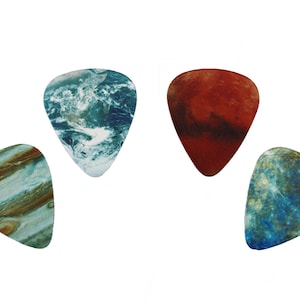 4 PLANET guitar picks, Custom Guitar Pick, Custom Guitar Picks, Personalized Guitar Pick image 1