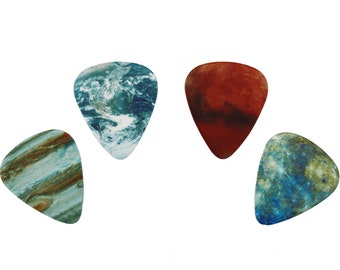 4 PLANET guitar picks, Custom Guitar Pick, Custom Guitar Picks, Personalized Guitar Pick