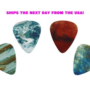 4 PLANET guitar picks, Custom Guitar Pick, Custom Guitar Picks, Personalized Guitar Pick
